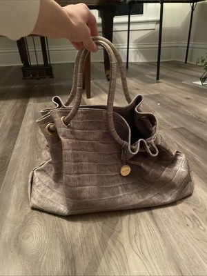 FURLA Genuine Crocodile Leather Bag In Gray