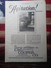 1923 Print Ad ~ Chapman Engineering & Cooper Company Mt Vernon Ohio Agitators 