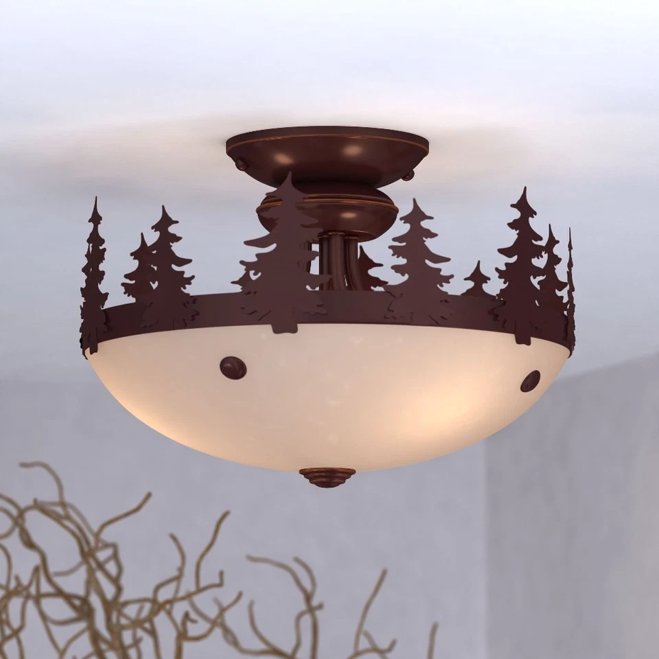 Yosemite 2-Light Convertible Light Kit in Rustic and Bowl Style 10 Inches Tall - Image 3 of 4