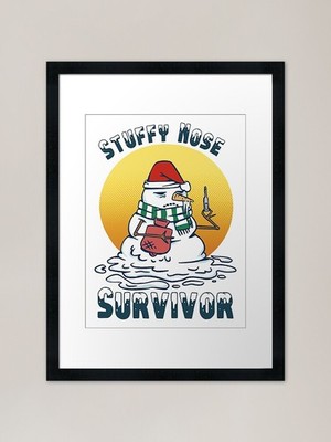 Stuffy Nose Survivor Erkältung Grippe Rahmen gerahmt Wandbild Poster Leinwanddruck Bild