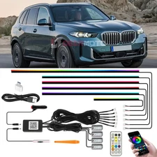 10 in 1 LED RGB Car Neon Interior Strip Light Ambient Lights Kits For X3 X5 X7