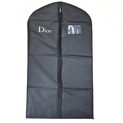 Dior Garment Bag Black 23.5x43 Logo Zipper Travel Suit Cover Luxury Accessory