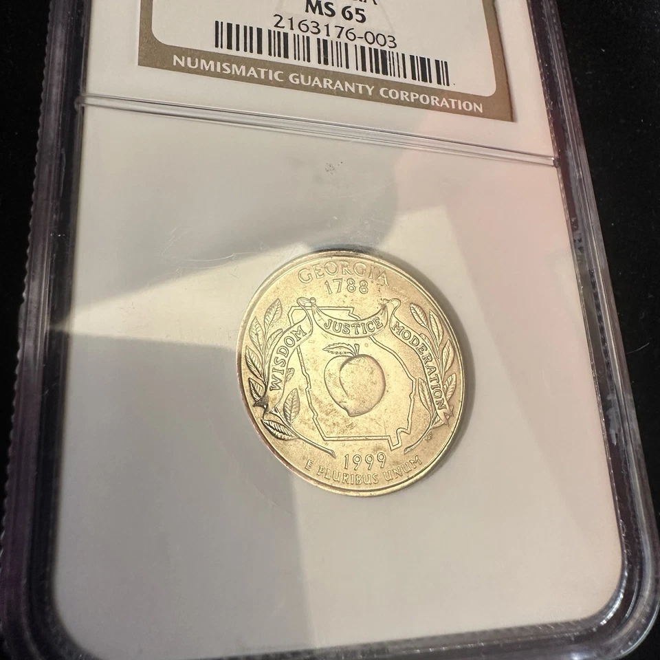 1999-P GEORGIA STATE QUARTER 25c CLAD NGC MS65 US Graded Coin - Image 3 of 4