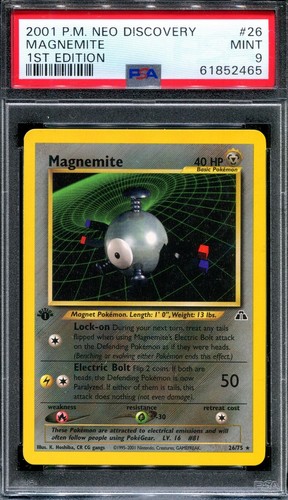 Magnemite (1st Edition) graded PSA 9 for sale on eBay