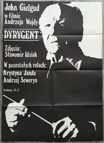 DYRYGENT/THE CONDUCTOR/WAJDA/GIELGUD/ORIGINAL POLISH POSTER 68X97 CM - Picture 1 of 1