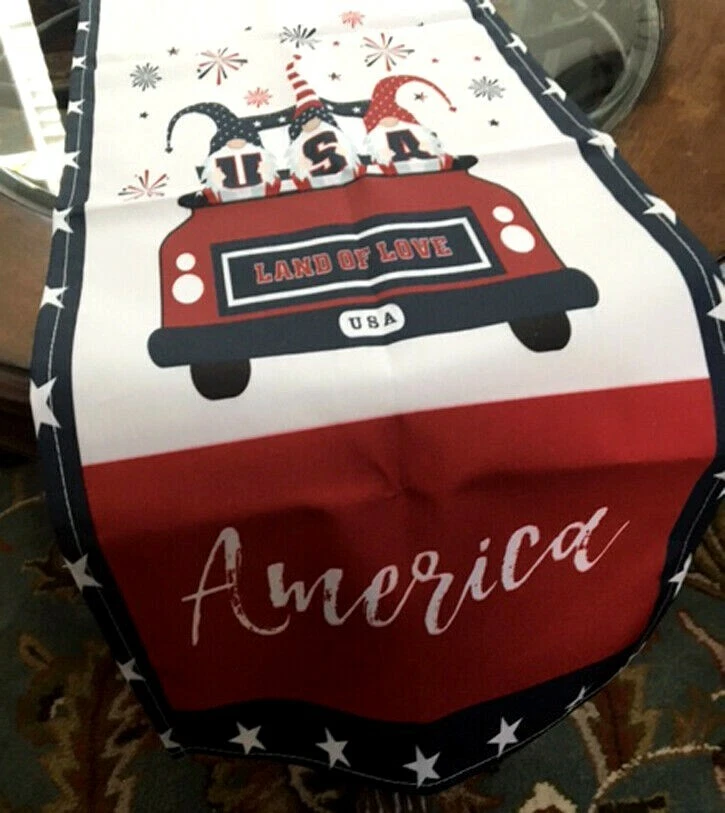 Fogos de artifício caminhão vermelho americano corredor de mesa 4 de julho 70 x 13 - Imagem 2 de 4