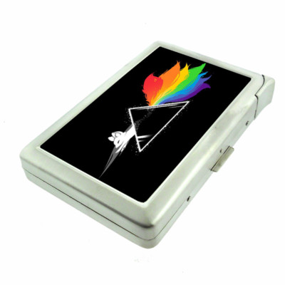 Dark Side Kitten Em1 Cigarette Case with Built in Lighter Metal Wallet 