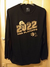 UNUSED 2022 OVO TORONTO RAPTORS GAME 3 PLAYOFF LONG SLEEVE SHIRT L BLACK GOLD