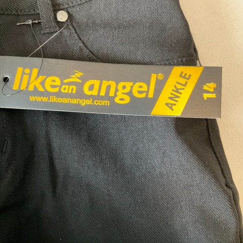 Like An Angel Ankle Pants Girls Size 14 Black Stretch Pockets Cuffed 2 Pair - Picture 3 of 11