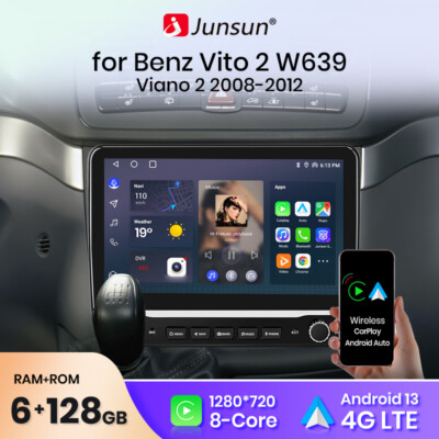 2+64GB Android 13 Autoradio GPS Navi Für Mercedes-Benz Vito Viano W639 2004-2014
