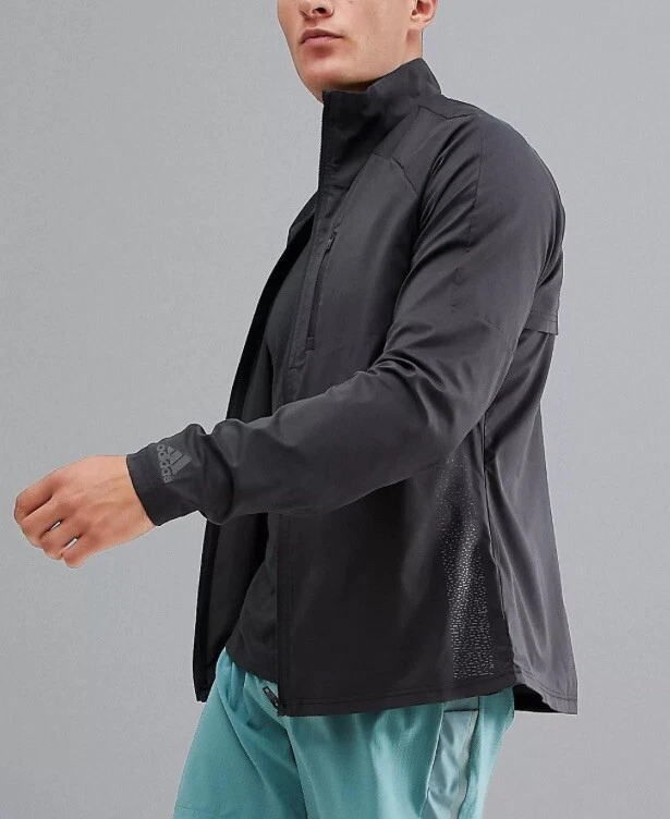 ADIDAS Black SUPERNOVA Run Lifestyle Windbreaker Fitness Jacket Mens XL NEW Tags - Image 4 of 4