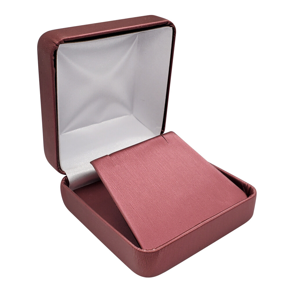 Burgundy Leatherette Jewelry Pendant / Earring Gift Packaging Boxes ~ Pack of 12