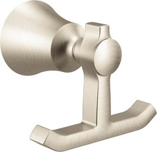 Moen YB0303BN Flara Double Robe Hook in Brushed Nickel Finish