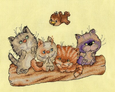 Stickpackung Kreuzstich Dimensions Vervaco Lanarte Riolis 14CT  23x18cm Katze