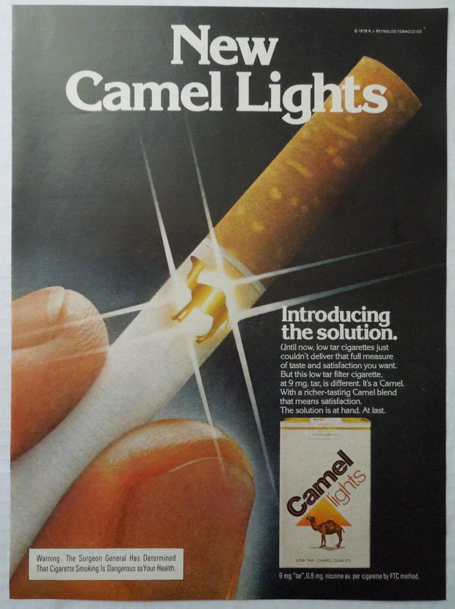 new camel cigarettes 1978 New CAMEL LIGHTS Cigarettes Magazine Ad