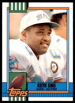 1990 TOPPS TRADED KEITH SIMS ROOKIE . MIAMI DOLPHINS #113T