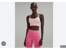 NWT Size 12 Lululemon Like A Cloud Long Line Bra B/C Cup pkpi pink peony