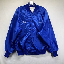 VTG 1980s Xerox Nylon Button Up Bomber Jacket Size L Employee Embroidered Bob