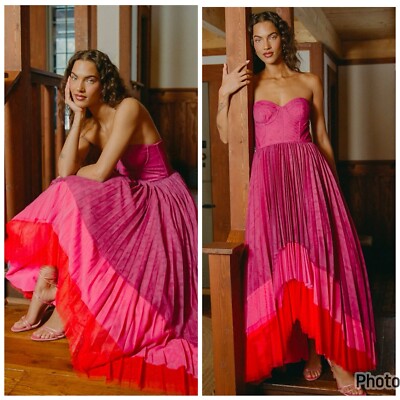 Anthropologie Hutch Calloway Strapless Bustier Tulle Maxi Dress