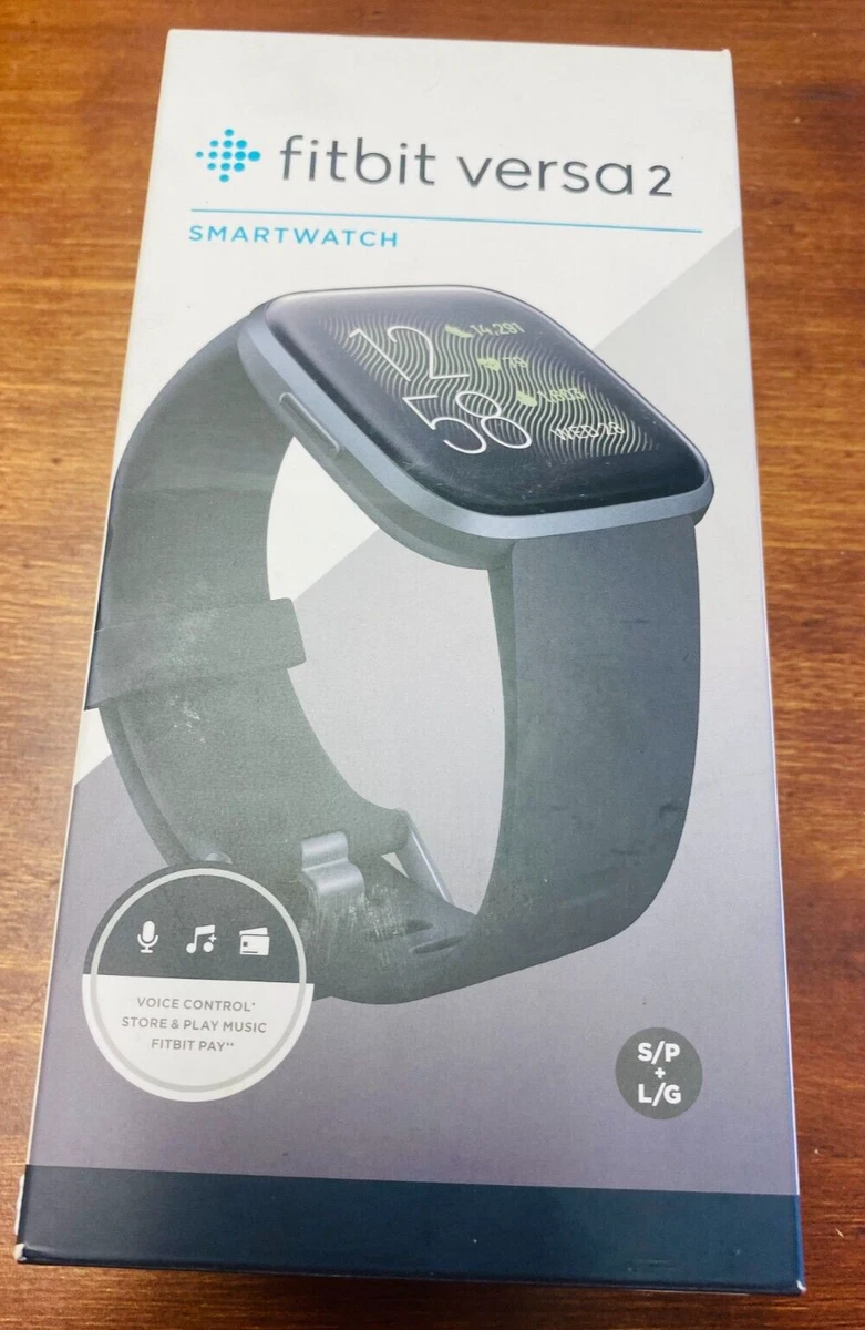 Fitbit Versa 2 Adults Black Health Fitness Smartwatch Size S L
