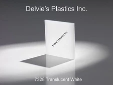 1/4"  7328 Translucent Bright White Cell Cast Acrylic Sheet  12" x 24"
