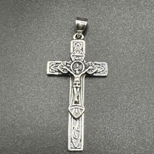 New Condition Sterling Silver Crucifix Cross Jesus Christ Pendant 925