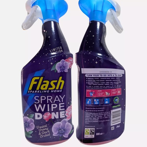 Flash Spray Wipe Done 800ml Frosted Peony & Dark Orchid - Home & Office Cleaning - Picture 5 of 7