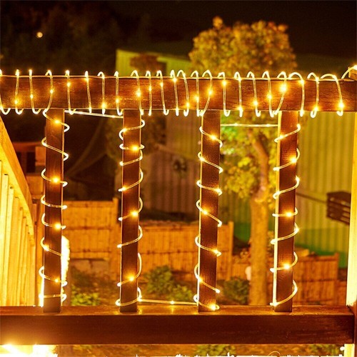 32FT 100 LED Solar Rope Tube Lights String Light Waterproof Outdoor Garden Lamp - Picture 7 of 16