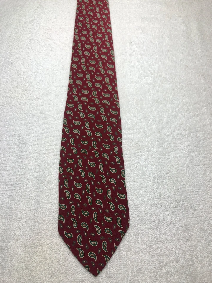 RALPH LAUREN CORBATA HOMBRE ROJA CON PAISLEY VERDE 3,25 X 60 Foto 2 de 4