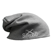 Slouchy Beanie for Men Scotland Flag Scottish Black Embroidery Women Skull Cap