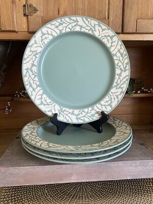 Set of 4 Eddie Bauer Charger Plates 12 1/2'' EBA9 Large Dinner Plates Sage Green