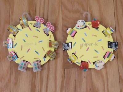 NWT ⚜️?⚜️ Piper K Back to School Hair Clips School Bus and Abstract Art NWT Piper K Back To School Hair Clips Set of 4, Pencil, Bus  main image 2