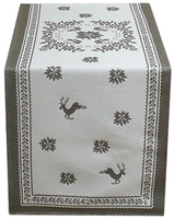 TischläUfer 45 X 140 Cm Gewebtes Muster Ecru Und Braun Hirsche Hossner Heimtex