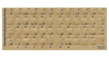 Korean Keyboard Stickers w/ Reverse Print Blue Letters