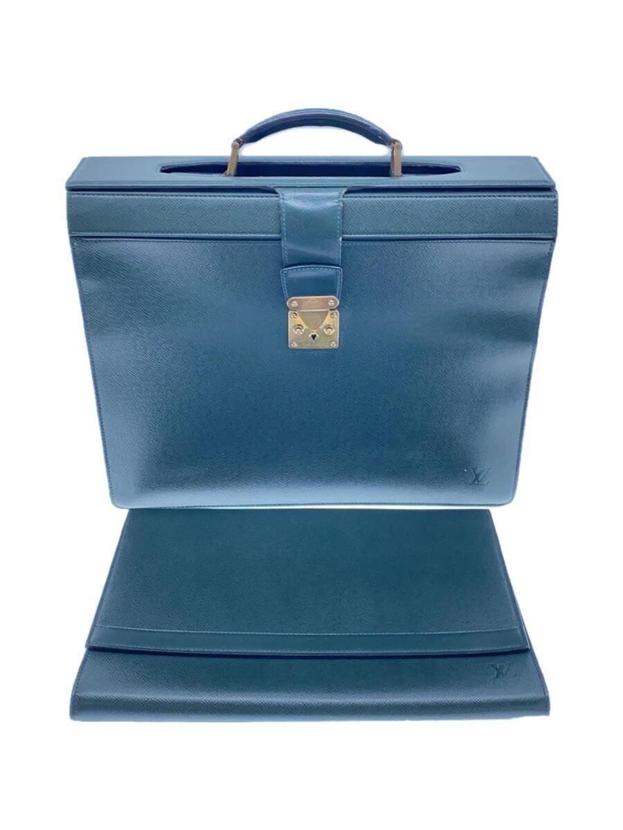 Used LOUIS VUITTON Pilot Case Business Bag in Solid Black Leather - Main Image