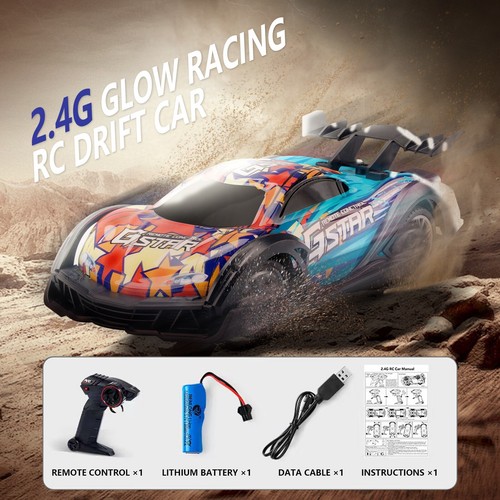 RC Drift Car 2.4G 1:24 4WD 30KM/H Pneumatico Drifting Alta Velocità Corsa Sport Auto Giocattolo - Foto 71 di 72