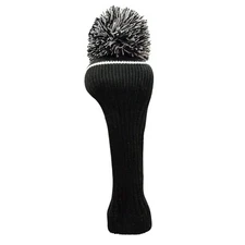 Black Classic Knit Spandex Pom Pom Driver Head Cover (10250)