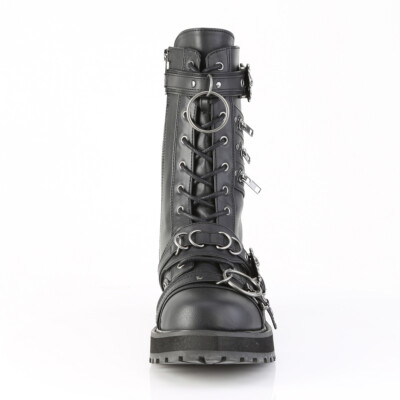 Demonia VALOR-240 Mens Unisex Black Zipper Skull Buckle Goth