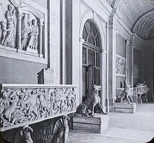Vatican Museum, Cortile Ottagono, McAllister Magic Magic Lantern Glass Slide