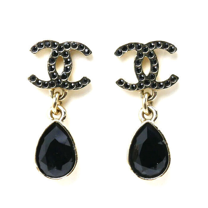 CHANEL Metal EarRing Black Stone P0024491 | eBay CHANEL Metal EarRing Black Stone P0024491 | eBay