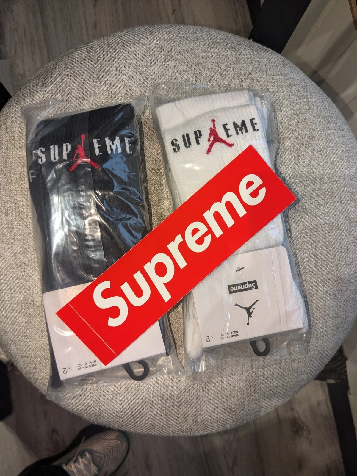 Chaussettes Supreme Jordan Crew noir/blanc taille L / lot de 2 chacune (4 paires)