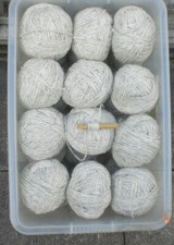 WOOL OFF SHETLAND SHEEP PALE GREY+SPECKS, ARAN WEIGHT  BALLED  1,000g  POST FREE