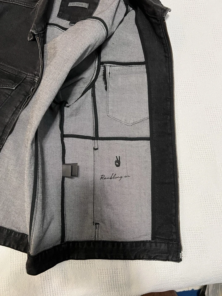 John Varvatos Denim Trucker Jacket Luxe Size 48 Color Grey. Foto 3 de 4