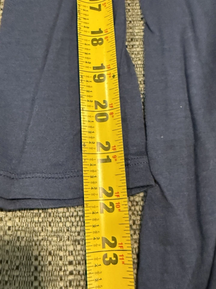 Blusa Rebecca Beeson azul marinho quadrada algodão gola V com mangas compridas tamanho 3 Flowy - Imagem 4 de 4