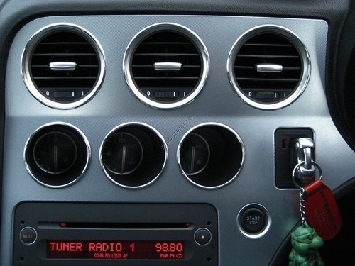 For Alfa Romeo 159 Aluminium Rings Chrome Surrounds For Auxiliary Dash Gauges x3 - Picture 10 of 13