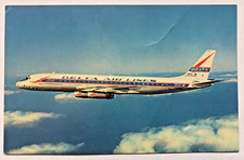 Delta Air Lines Douglas DC-8 Jetliners Aircraft Airplane Vintage Ad Postcard