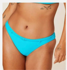 NWT Andie Swim The Riviera Bikini Bottom Flat Belt Bright Blue Size Extra Small