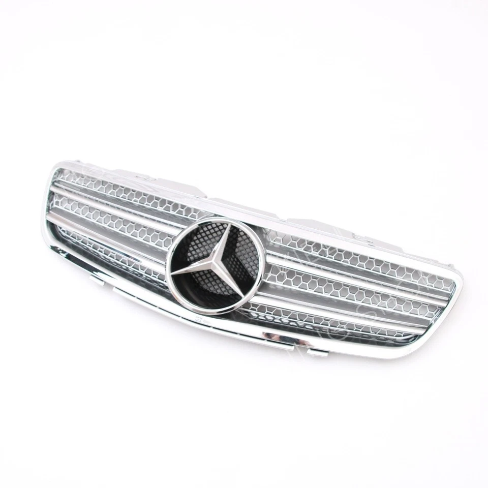 For Mercedes Benz SL-Class R230 2003-2006 SL500 SL600 Chrome Silver Front Grille Foto 4 de 4