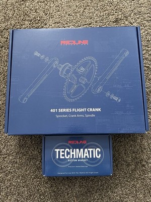 REDLINE Single Pinch 401 flight cranks 180mm Techmatic BB Chrome