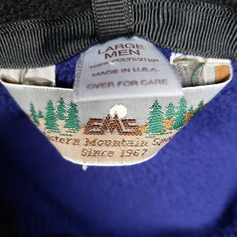 Vtg 90s EMS Polartec Fleece Jacket Mens Large USA Made Blue 1/2 Zip Pullover - Image 4 of 4